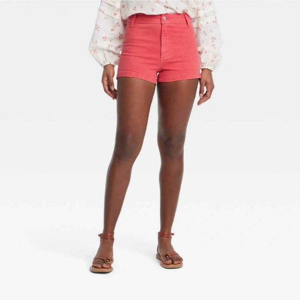 Universal Thread Red High Rise Sailor Denim Shorts - Picture 4 of 6
